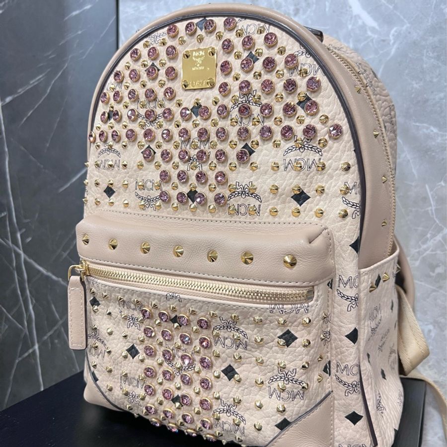 mcm 鑲鑽限量後背包-7