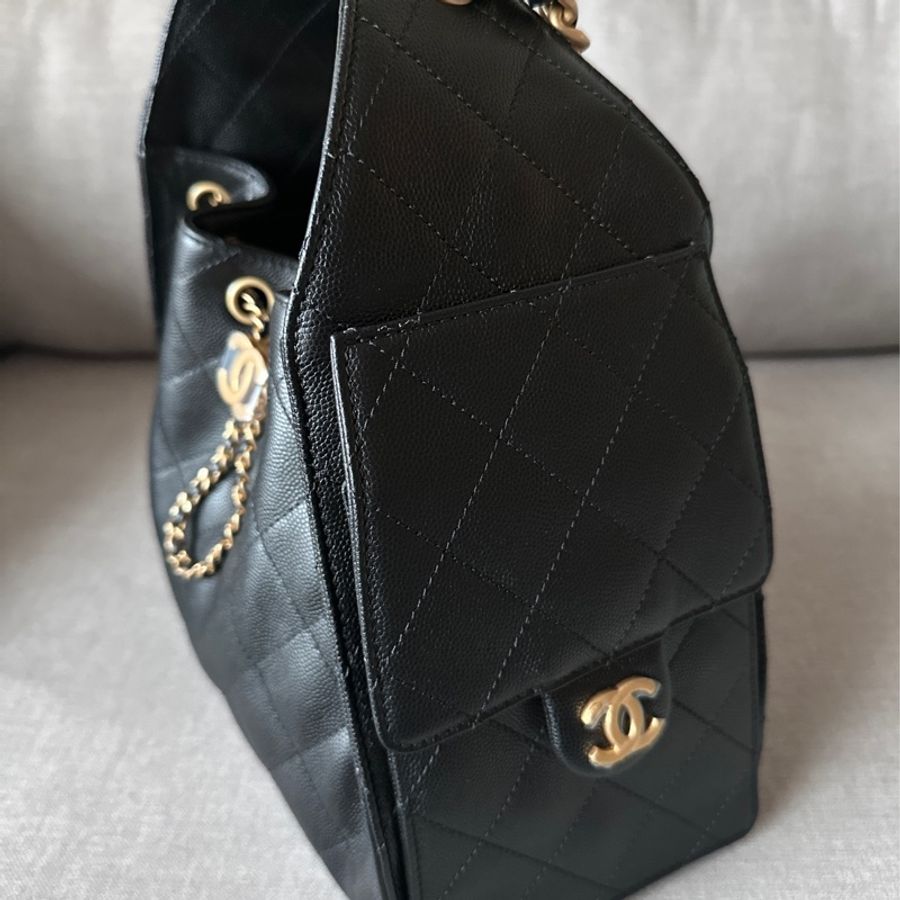 Chanel 25 bag 全新 黑金小號-3