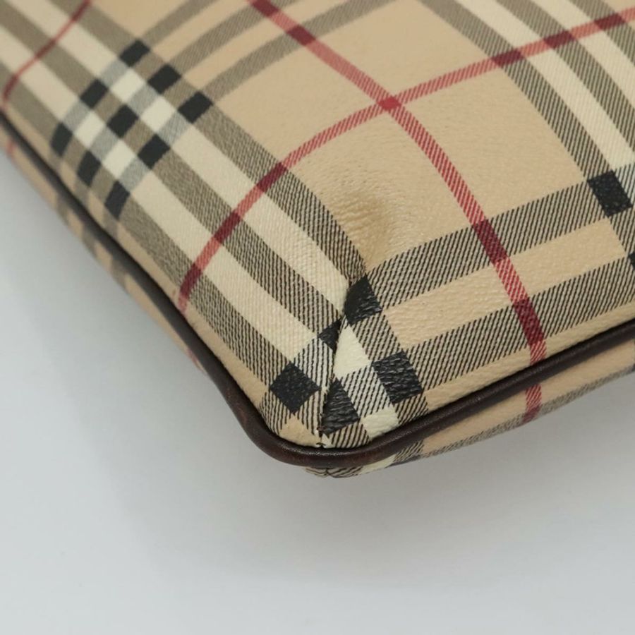 【日本直送】BURBERRY Nova 格紋肩背包 PVC 皮革 米色 正品 113037-15
