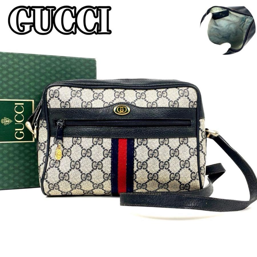 💝FuFu.Style ⟡.·* Gucci 經典黑色撞色緹花斜背包-8