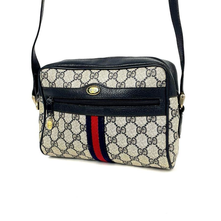 💝FuFu.Style ⟡.·* Gucci 經典黑色撞色緹花斜背包-9
