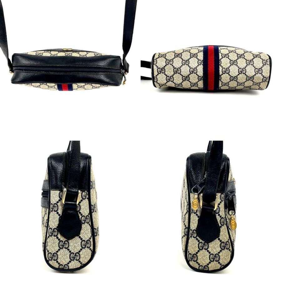 💝FuFu.Style ⟡.·* Gucci 經典黑色撞色緹花斜背包-12