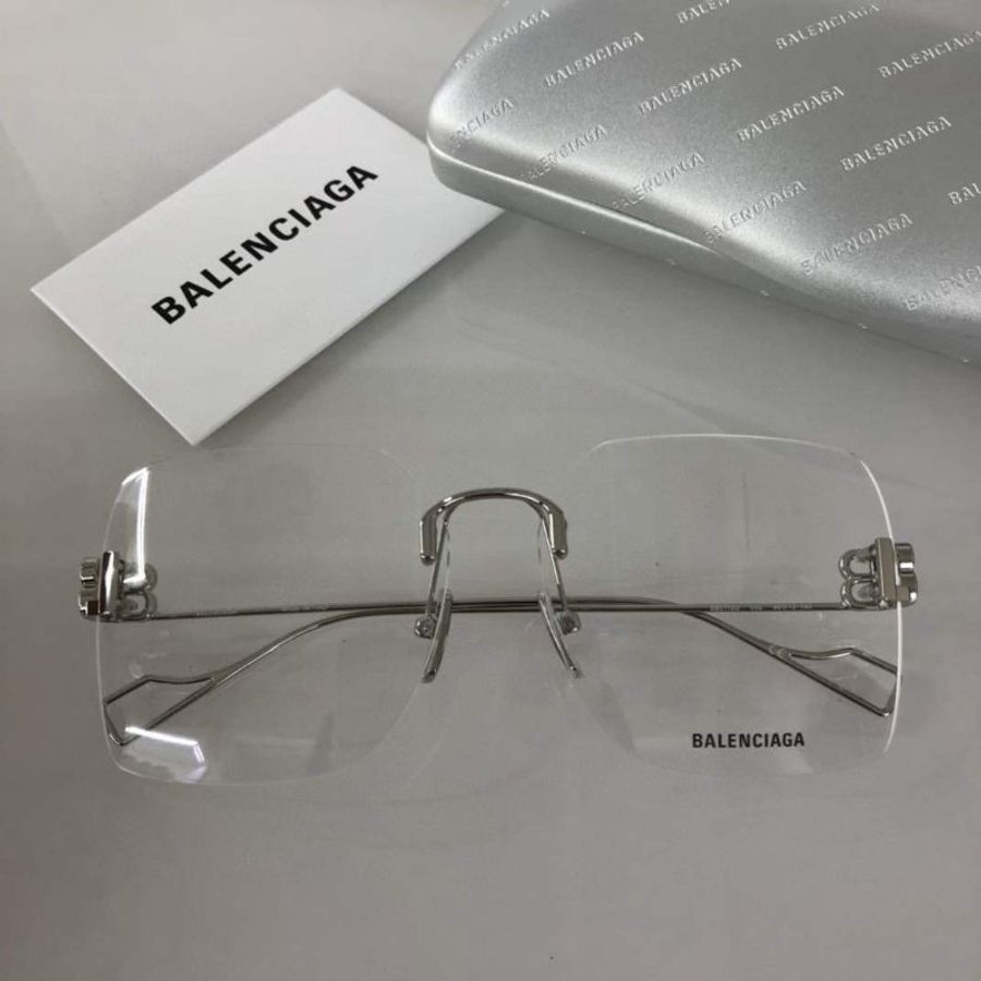 Balenciaga 無框銀邊鏡架 全新全配-2