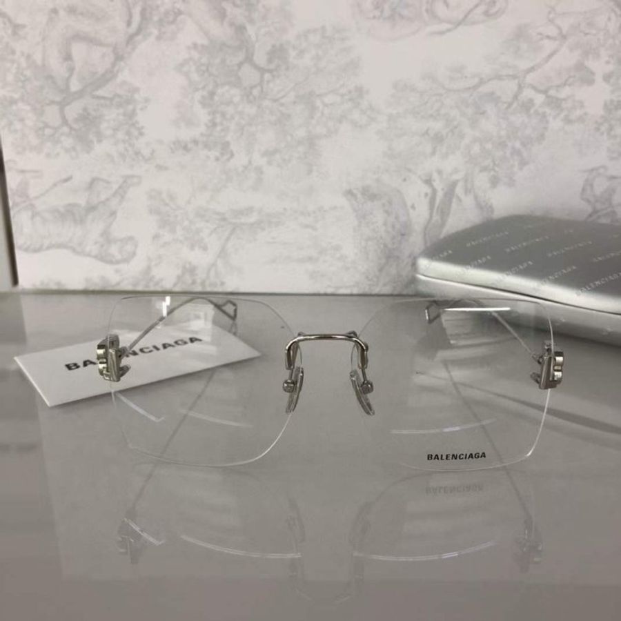 Balenciaga 無框銀邊鏡架 全新全配-4