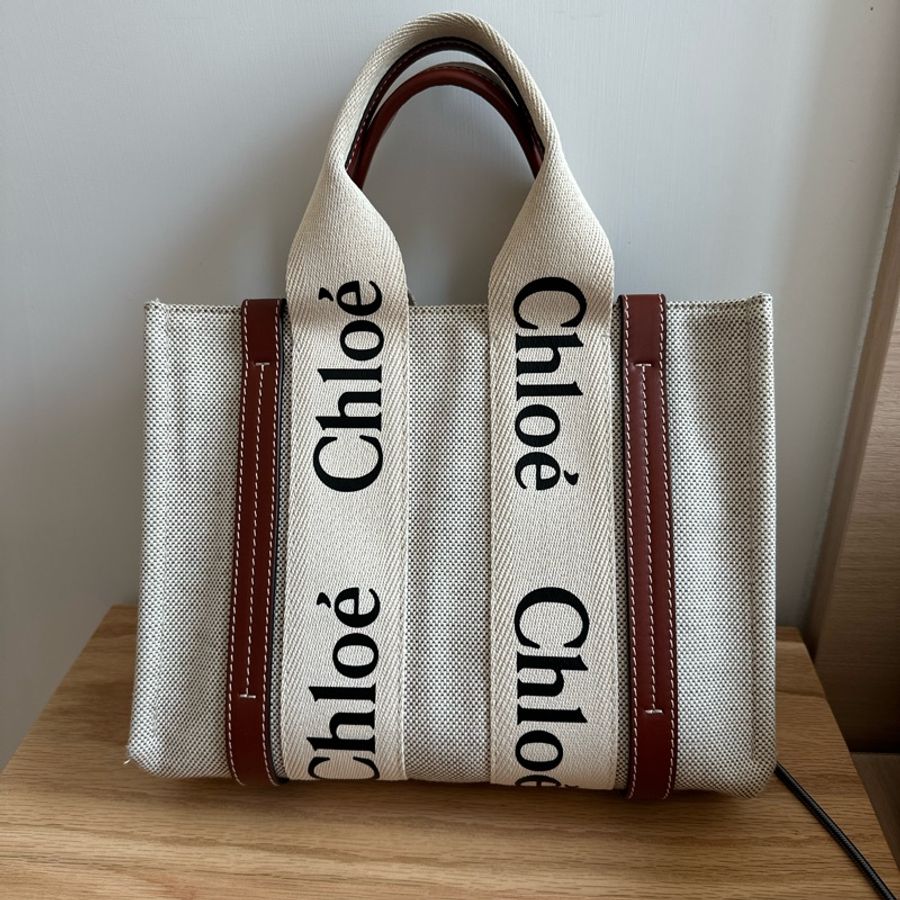 CHLOE（寇依）Woody Tote 小號 焦糖咖啡色-5