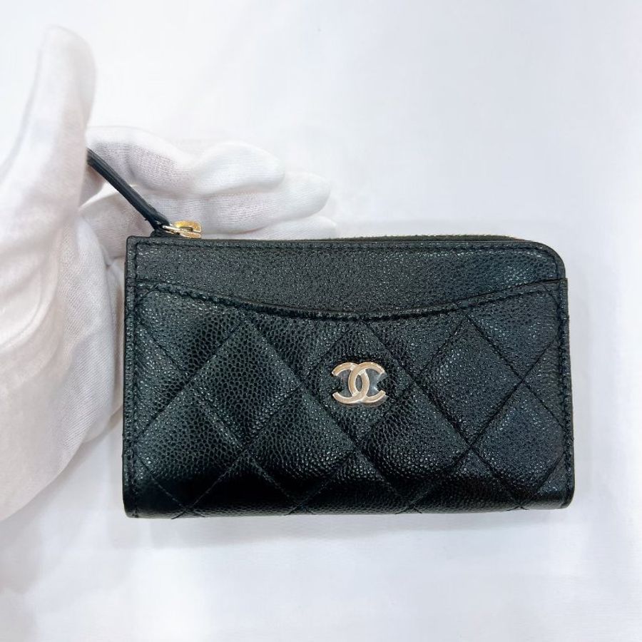 莉亞精品♡Chanel AP3179 長L型拉鍊零錢卡包 短夾 金扣 全新-3
