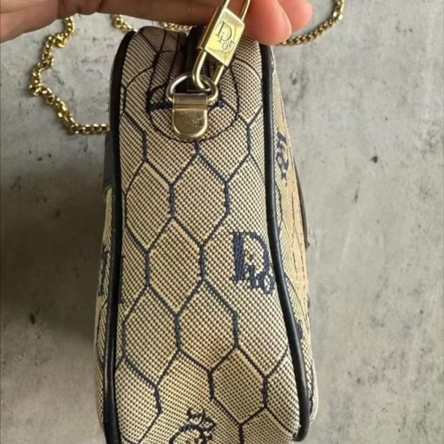 Dior 蜂巢老花兩用 斜背 腰包-9