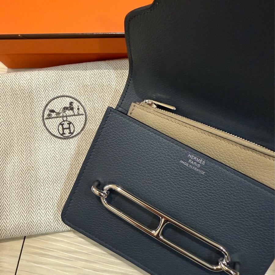 Hermes roulis slim 全新銀扣W刻 拼色-0