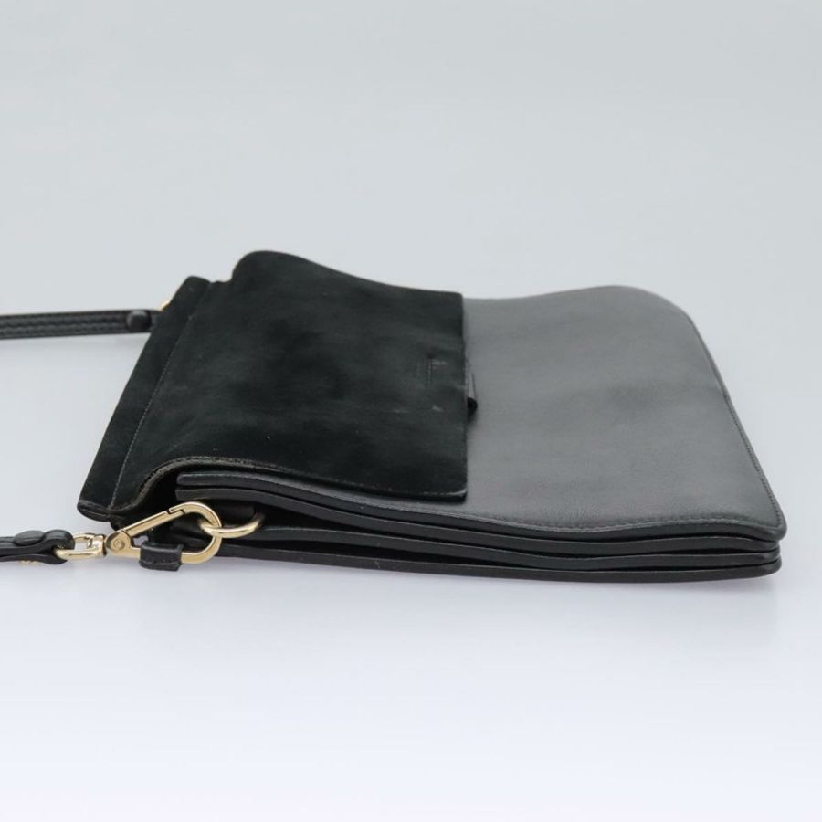 【日本直送】Chloe Fay 肩背包 麂皮皮革 黑色 正品 KD130-2