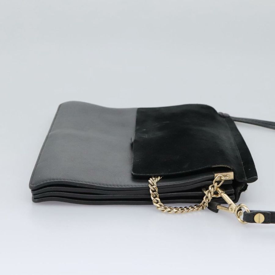 【日本直送】Chloe Fay 肩背包 麂皮皮革 黑色 正品 KD130-3