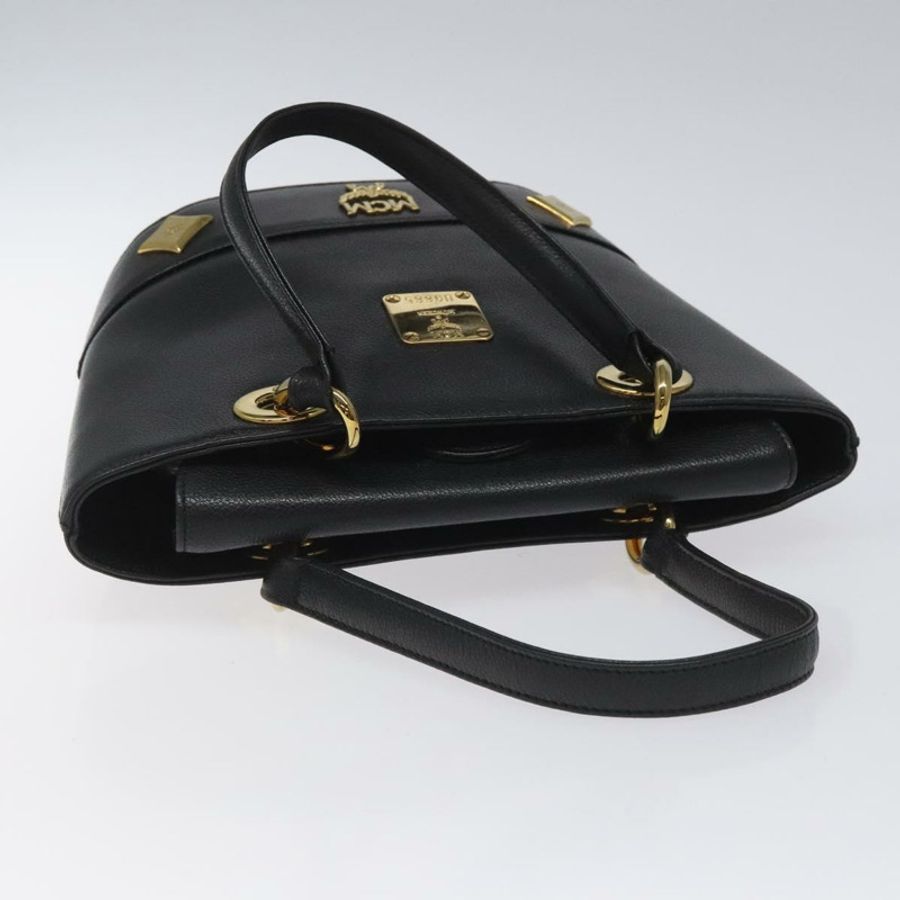 【日本直送】MCM 手提包 皮革 黑色 金色 正品 yk17655-5