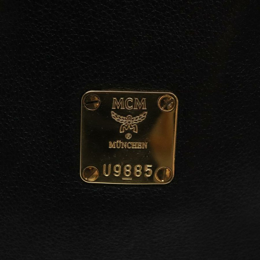 【日本直送】MCM 手提包 皮革 黑色 金色 正品 yk17655-11