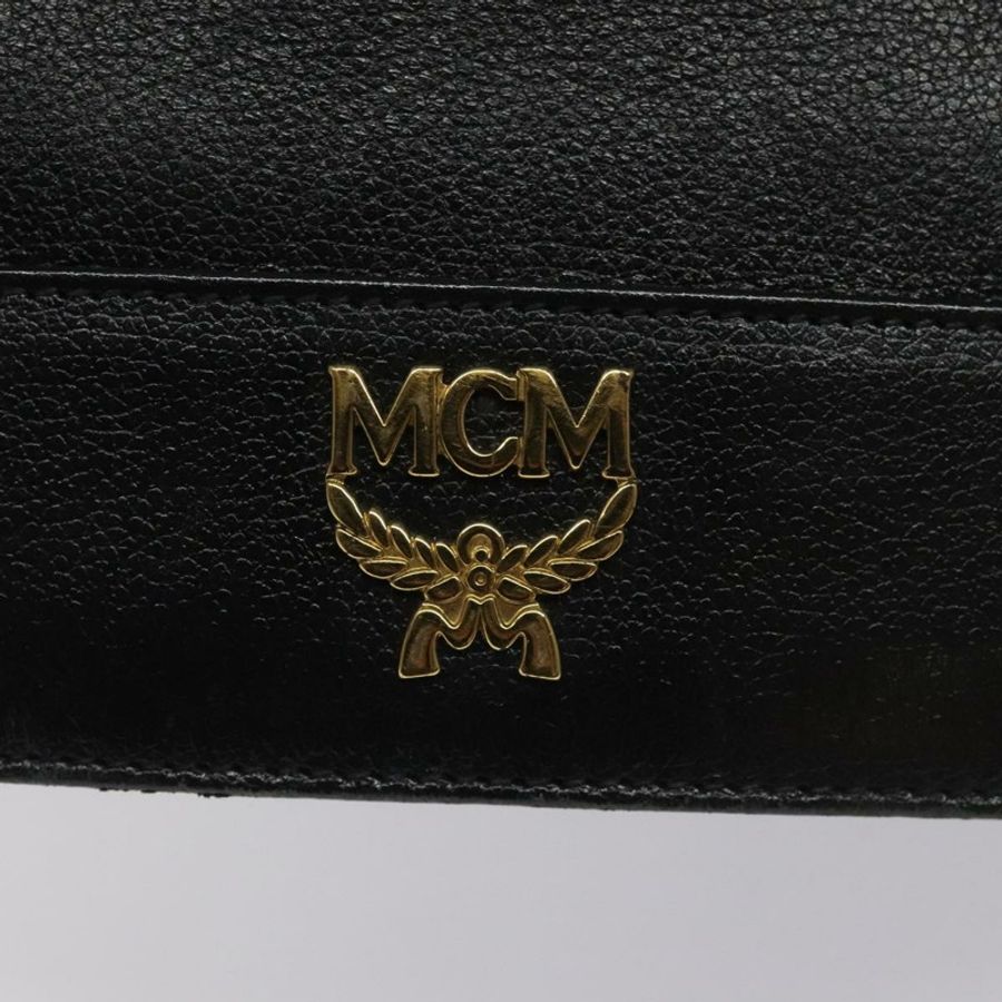 【日本直送】MCM 手提包 皮革 黑色 金色 正品 yk17655-16