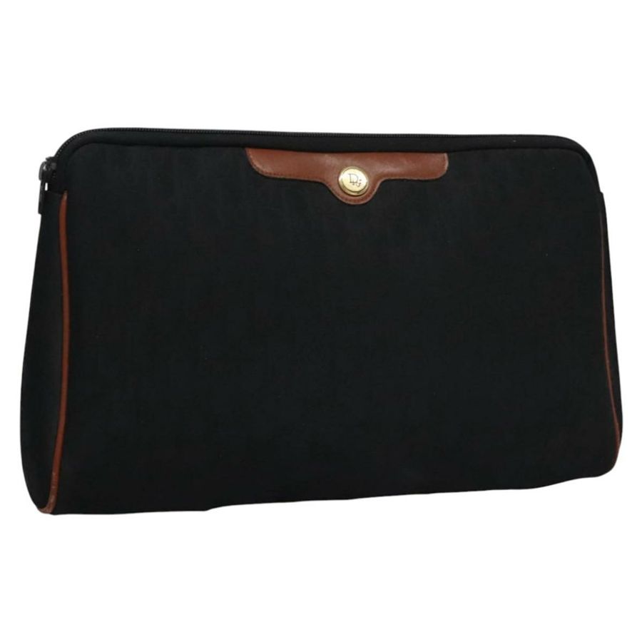 【日本直送】Christian Dior Trotter帆布手拿包 黑色金色 正品 ti2911-0