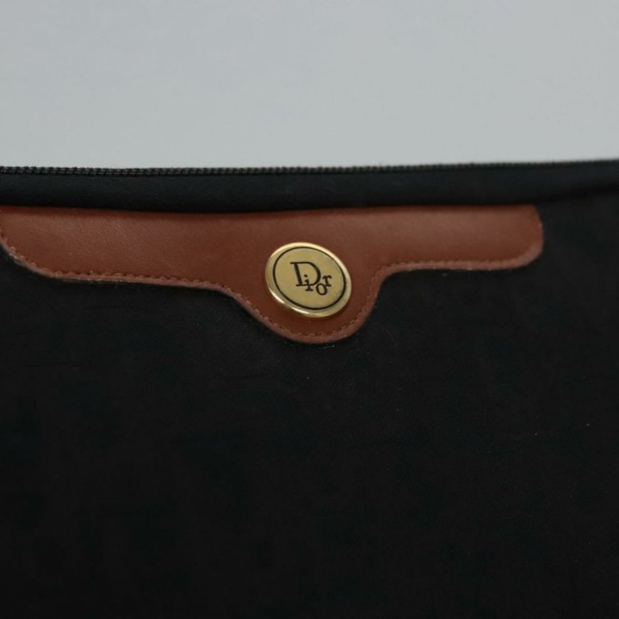 【日本直送】Christian Dior Trotter帆布手拿包 黑色金色 正品 ti2911-8