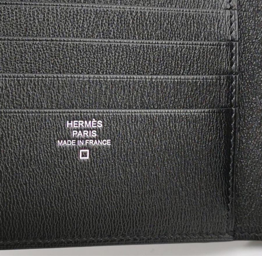 Hermes Mc2男裝 黑色霧面鱷魚皮錢包-4