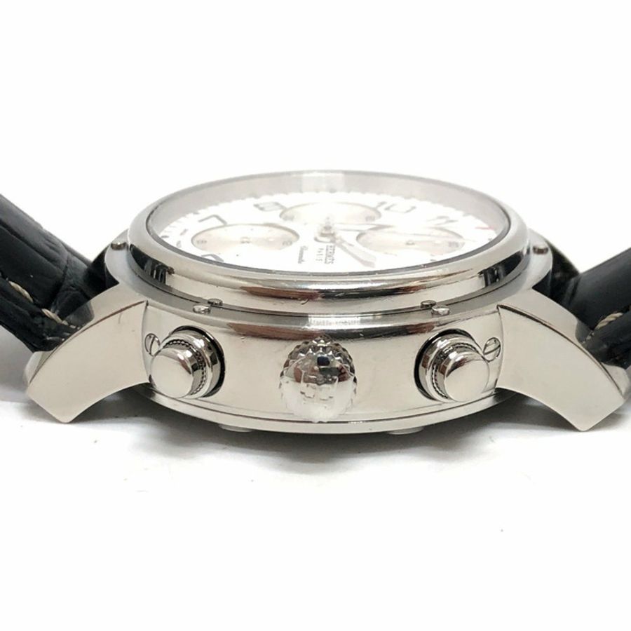HERMES CP1.910 Clipper Chrono 自動計時碼錶日期腕錶 SS 男士銀色-12