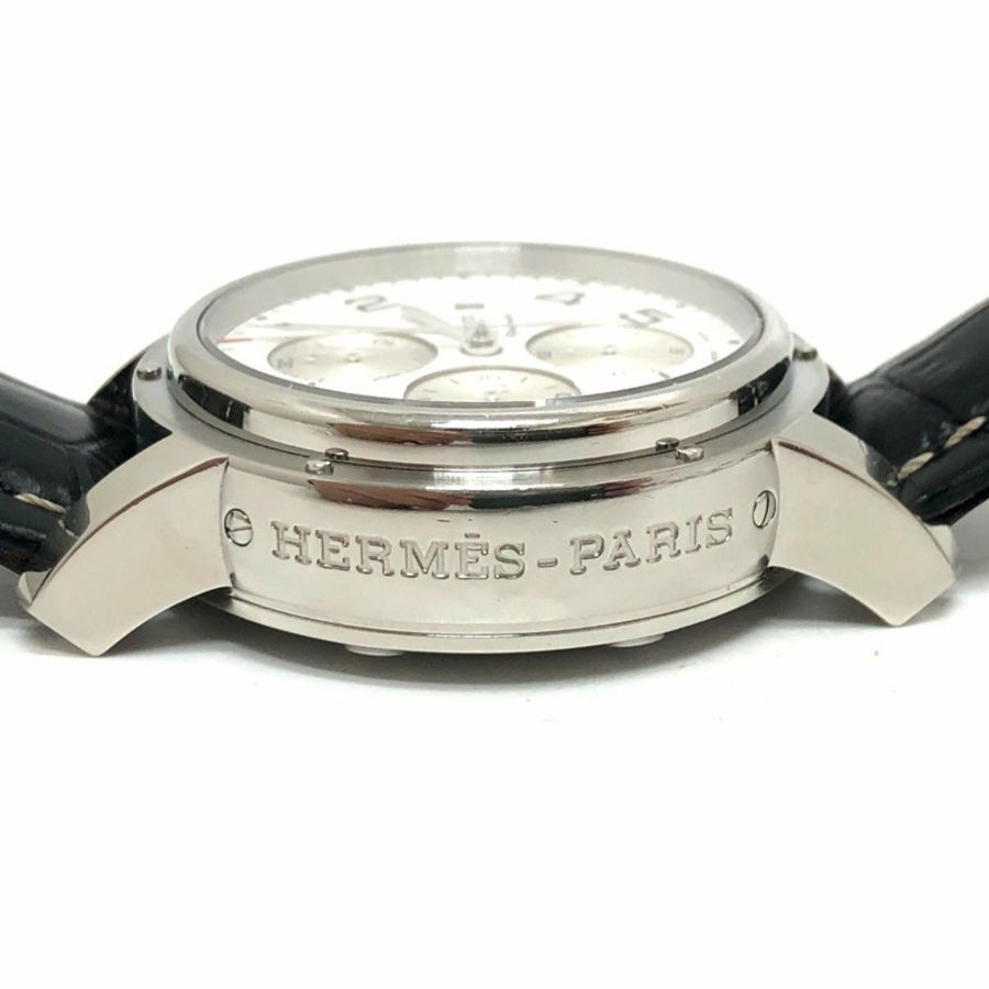 HERMES CP1.910 Clipper Chrono 自動計時碼錶日期腕錶 SS 男士銀色-13