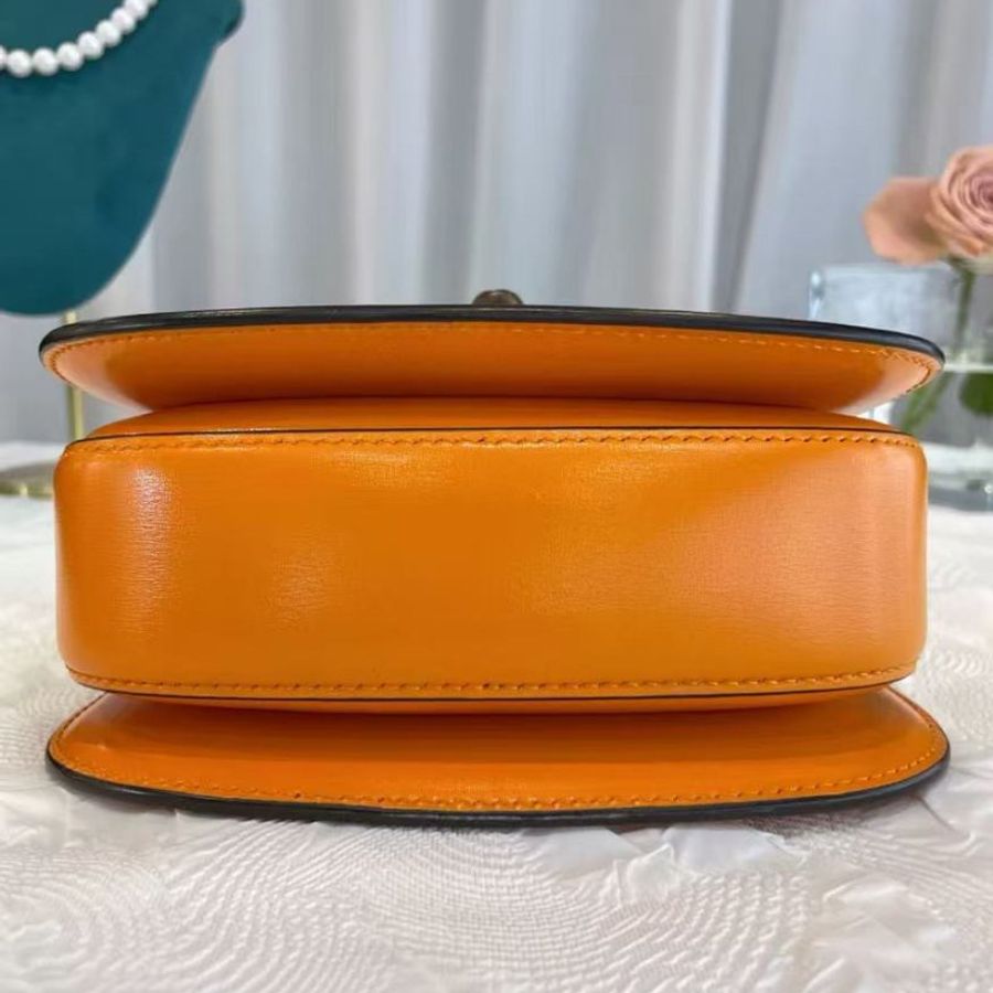 Gucci Bamboo 1947系列 竹節迷你手提包 686864 橘色 99新 配件塵袋-2