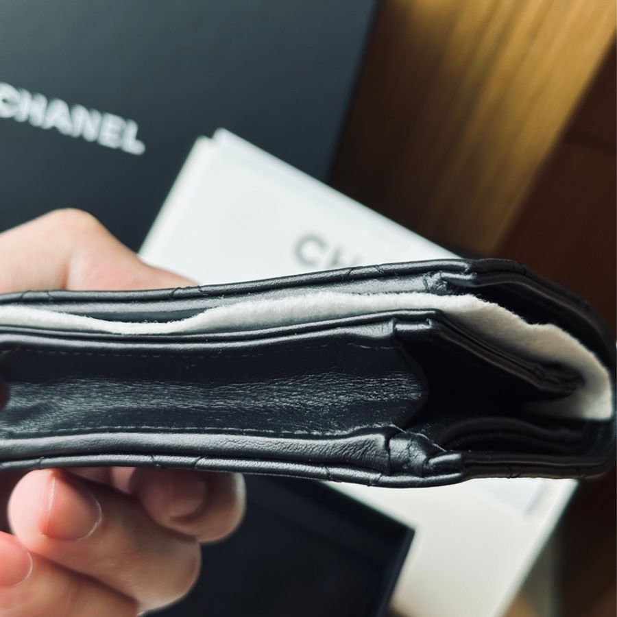 近新大全配剛離櫃 Chanel So Black對開短夾🈶零錢袋 斷貨櫃上買不到了-16