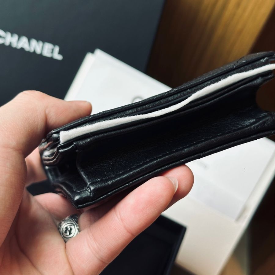 近新大全配剛離櫃 Chanel So Black對開短夾🈶零錢袋 斷貨櫃上買不到了-17