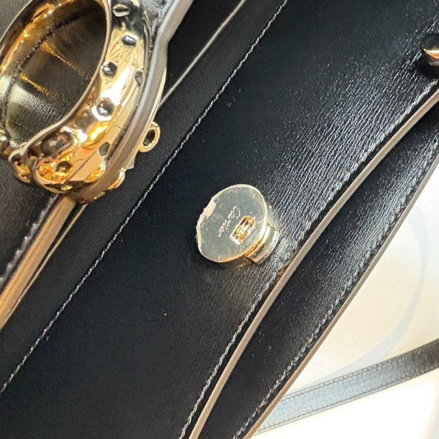 Cartier 美洲豹系列 黑皮典雅兩用包-7