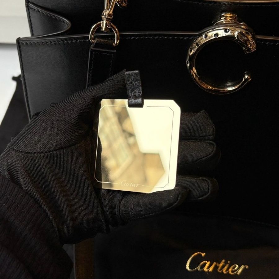 Cartier 美洲豹系列 黑皮典雅兩用包-8
