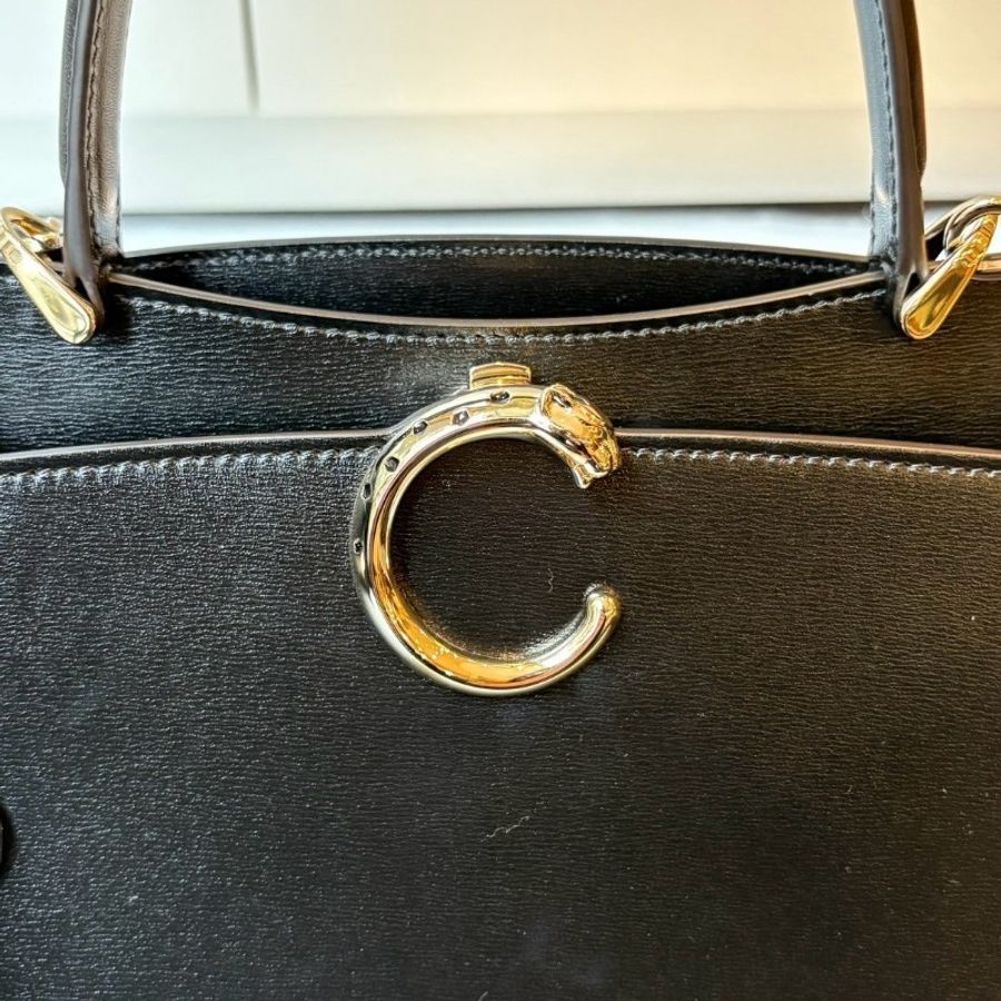 Cartier 美洲豹系列 黑皮典雅兩用包-18