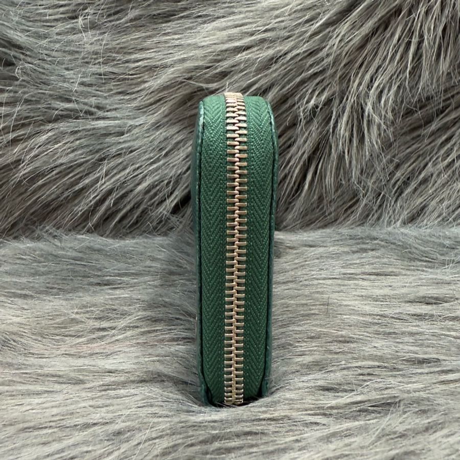 Bvlgari 289421 綠色 蜥蜴皮壓印 銀扣 長夾 皮夾 錢包-3