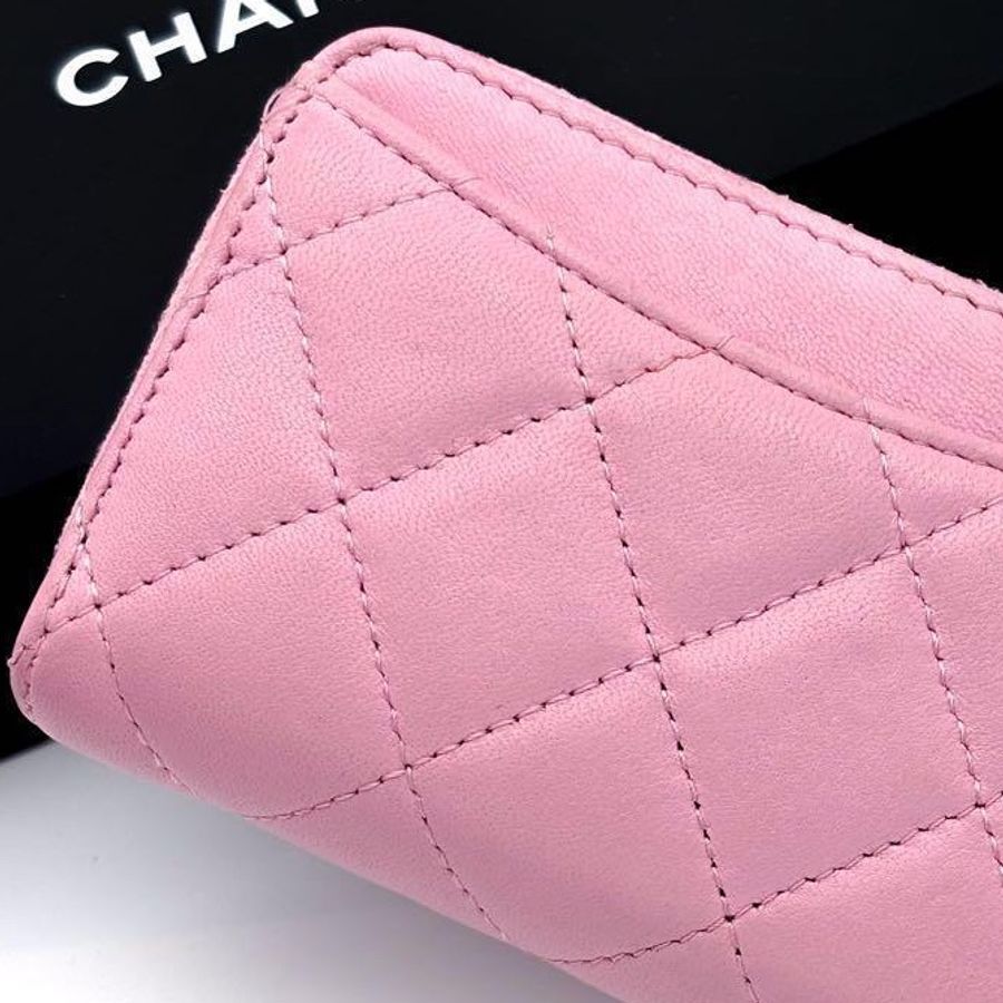 💝FuFu.Style ⟡.·* Chanel 芭比粉短夾零錢包-6