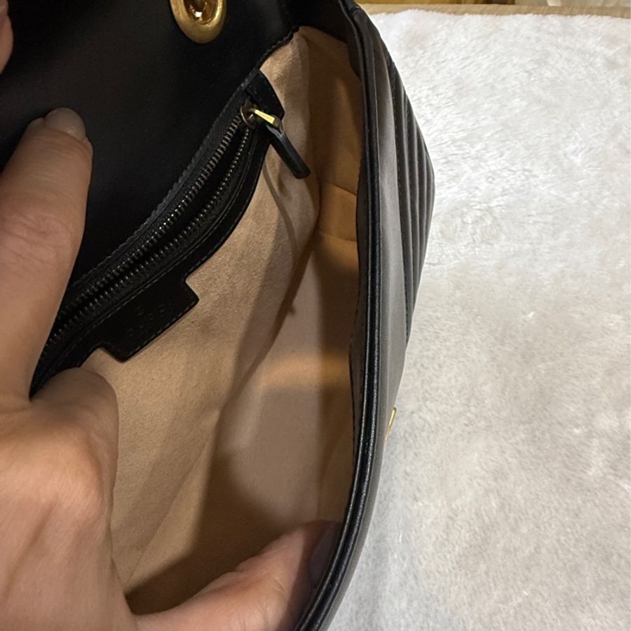 GUCCI GG Marmont matelasse 仿舊金色雙G LOGO肩/斜背包-13