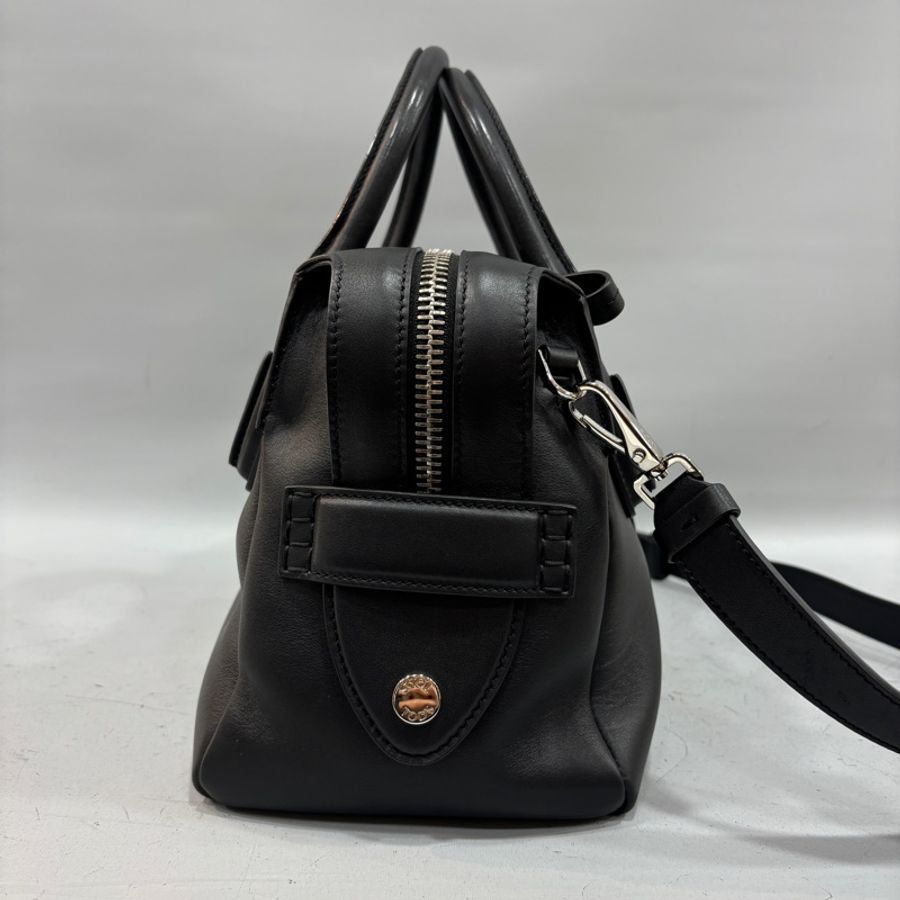 Tods黑色牛皮銀釦手提肩背兩用包 托特包D-Styling-3