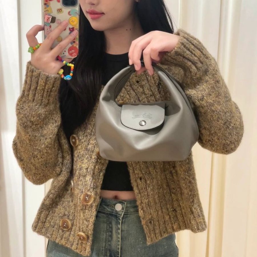 📣Longchamp 新款超可愛 灰色便當包📣-1