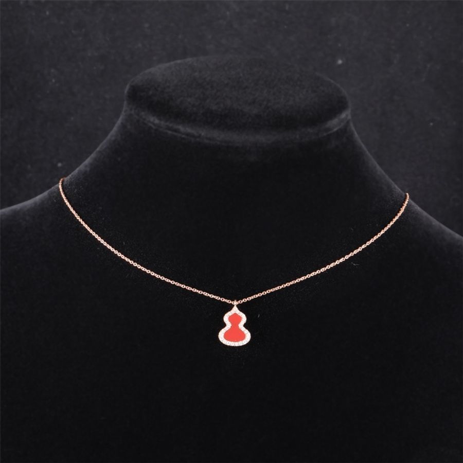Qeelin(麒麟珠寶) Petite Wulu 18K玫瑰金鑽石及紅瑪瑙項鏈 18K玫瑰金/鑽石 項鏈 玫瑰金-0