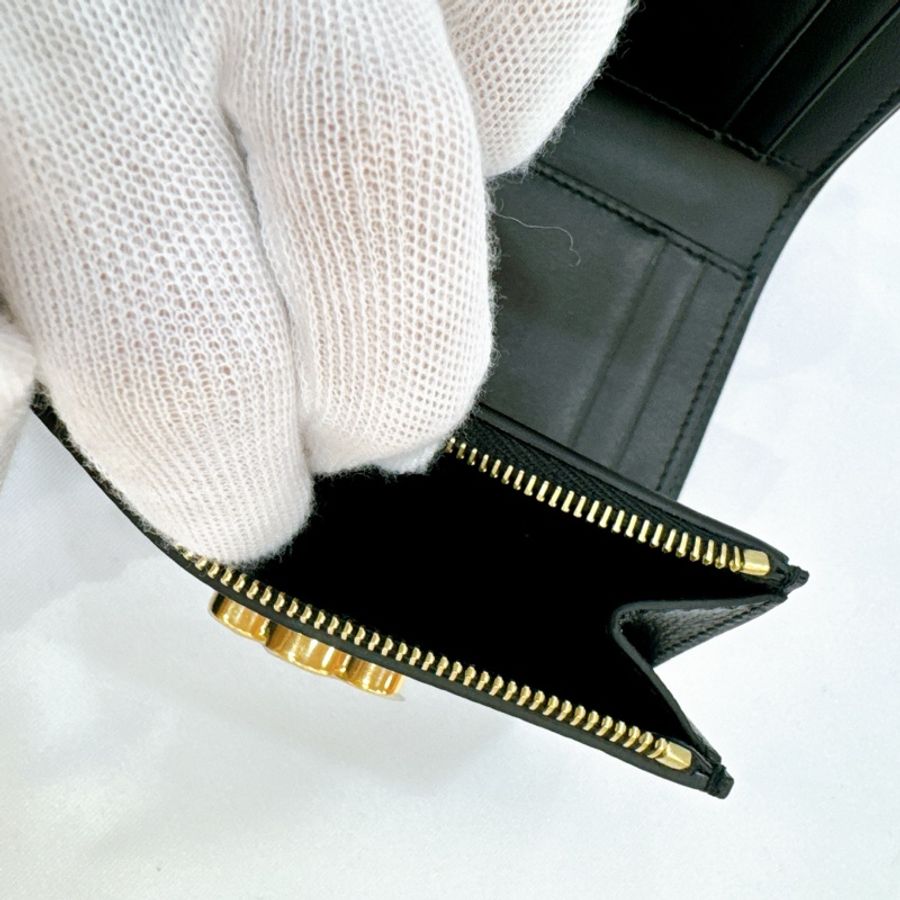 莉亞精品♡Celine 新款小凱旋門三折短夾 黑 全新-5