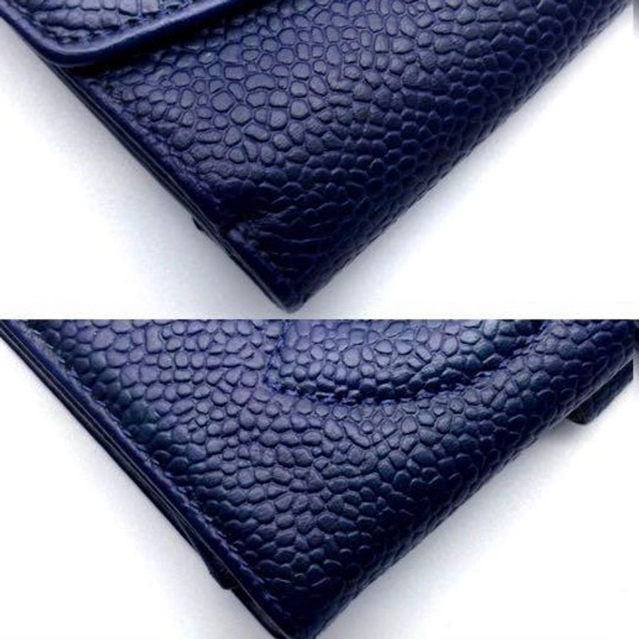 💝FuFu.Style ⟡.·* Chanel 稀有深藍紫色短夾錢包-16