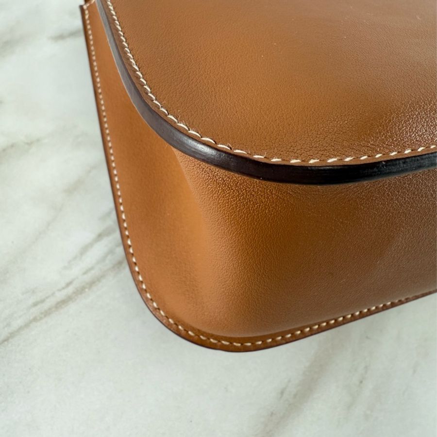 愛馬仕 Hermès Mini HALZAN金棕 銀釦-11