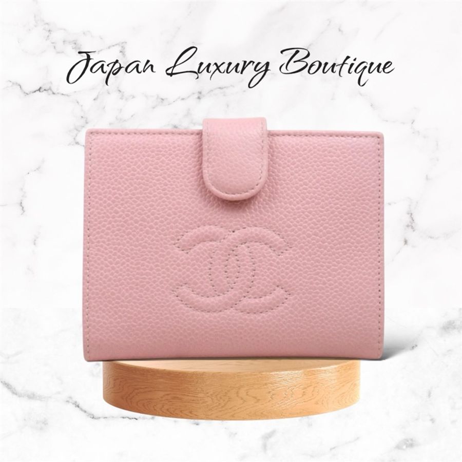 「JL精品代購」Chanel 香奈兒 粉色短夾-0