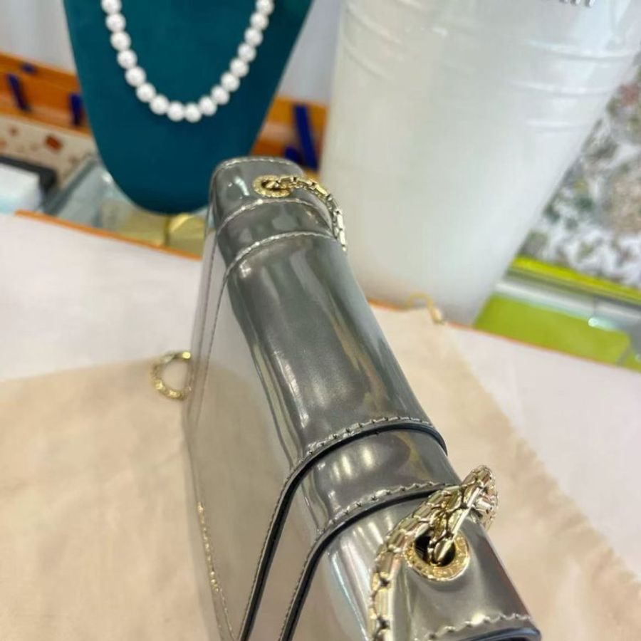 Bvlgari 銀色亮面 SERPENTI FOREVER系列小號 20x14x4.5 99新-5