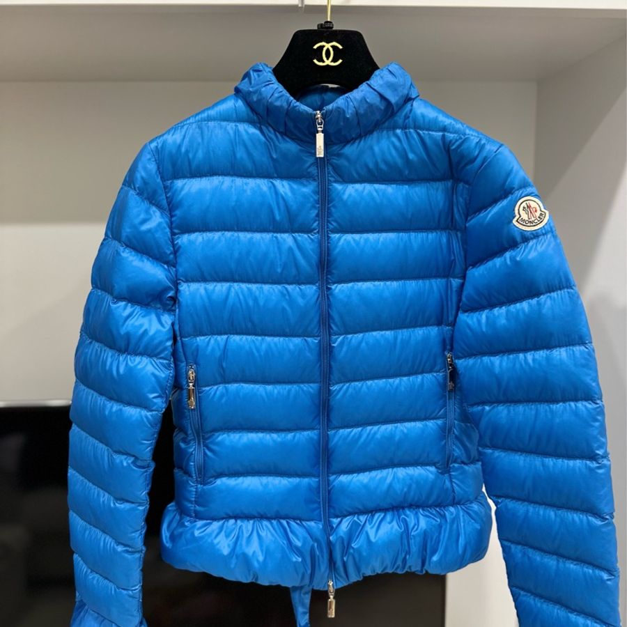 moncler 寶藍 立領 連帽外套 輕羽絨 羽絨外套 防風外套-0