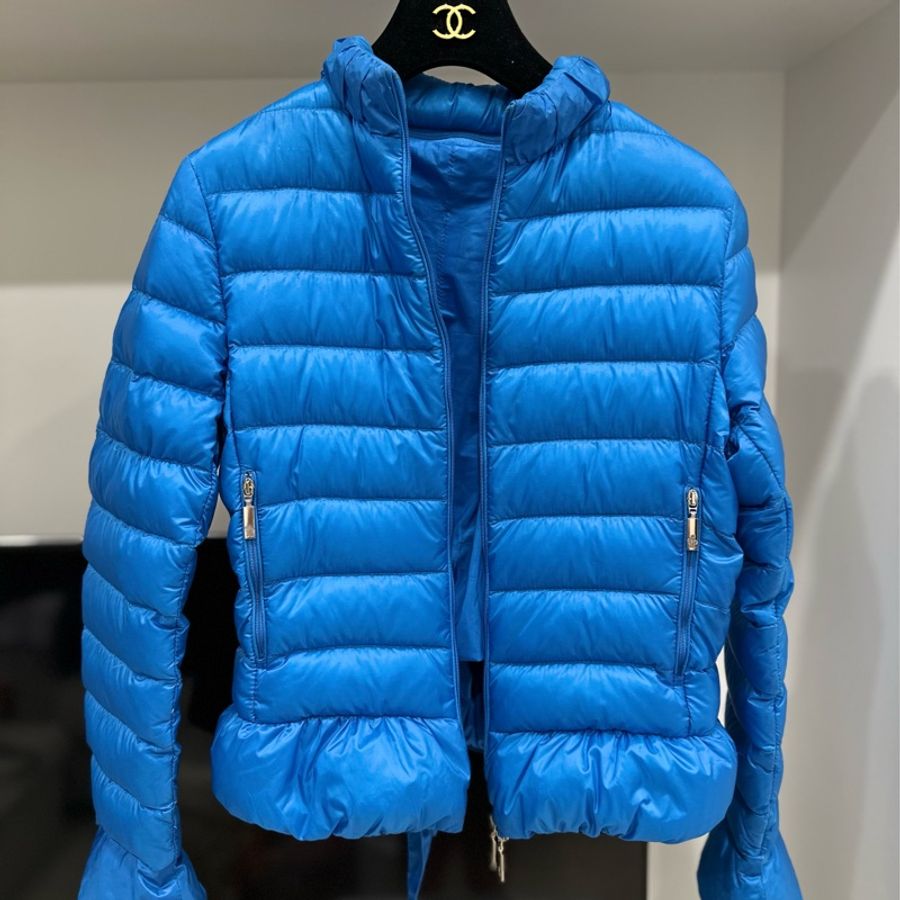 moncler 寶藍 立領 連帽外套 輕羽絨 羽絨外套 防風外套-11