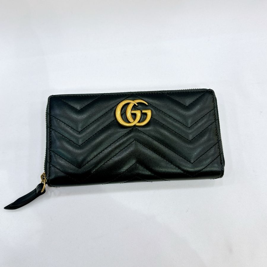 莉亞精品♡Gucci Marmont 黑拉鍊長夾 全新-0