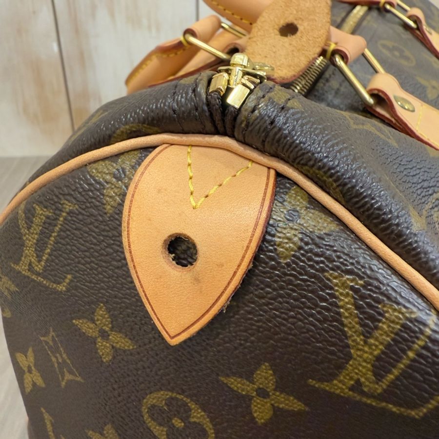 LV M41526 原花 老花 金釦 Speedy30 波士頓包 手提包 旅行袋-9