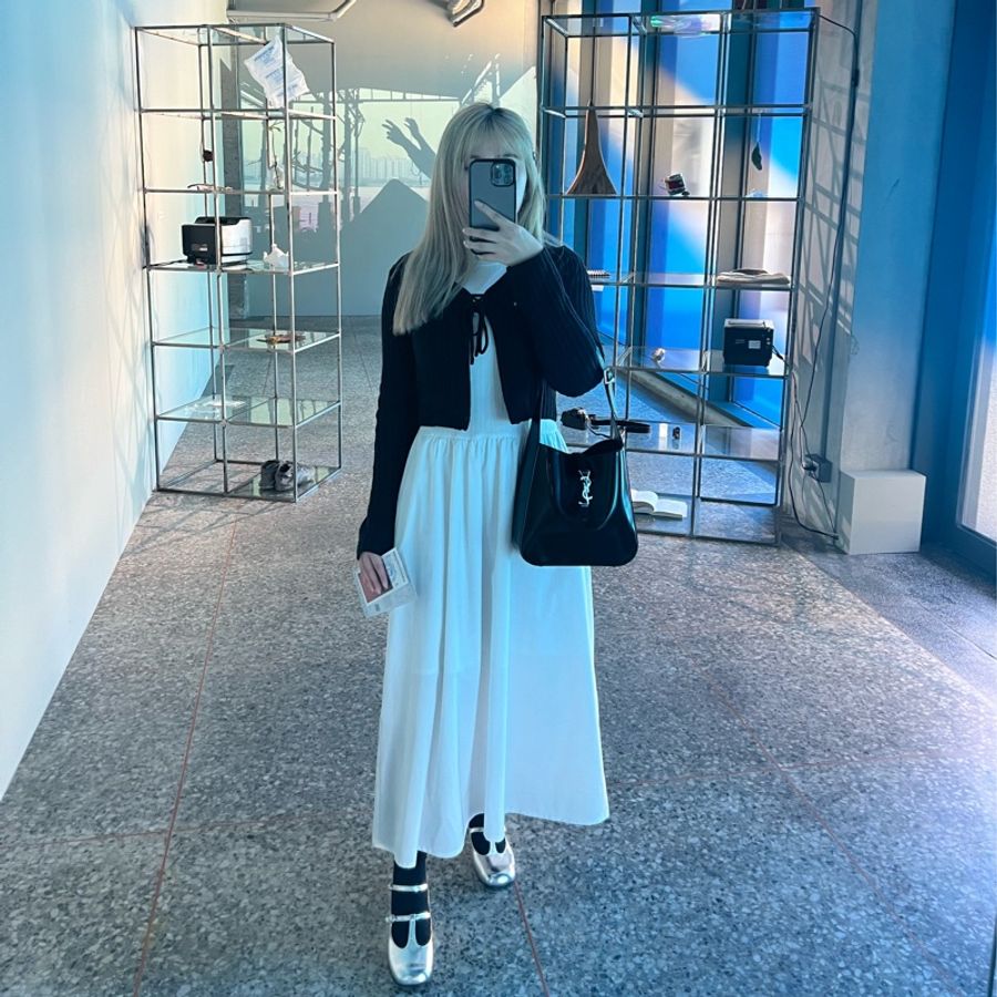 YSL LE 5 À 7 亮面皮革黑銀hobo-3