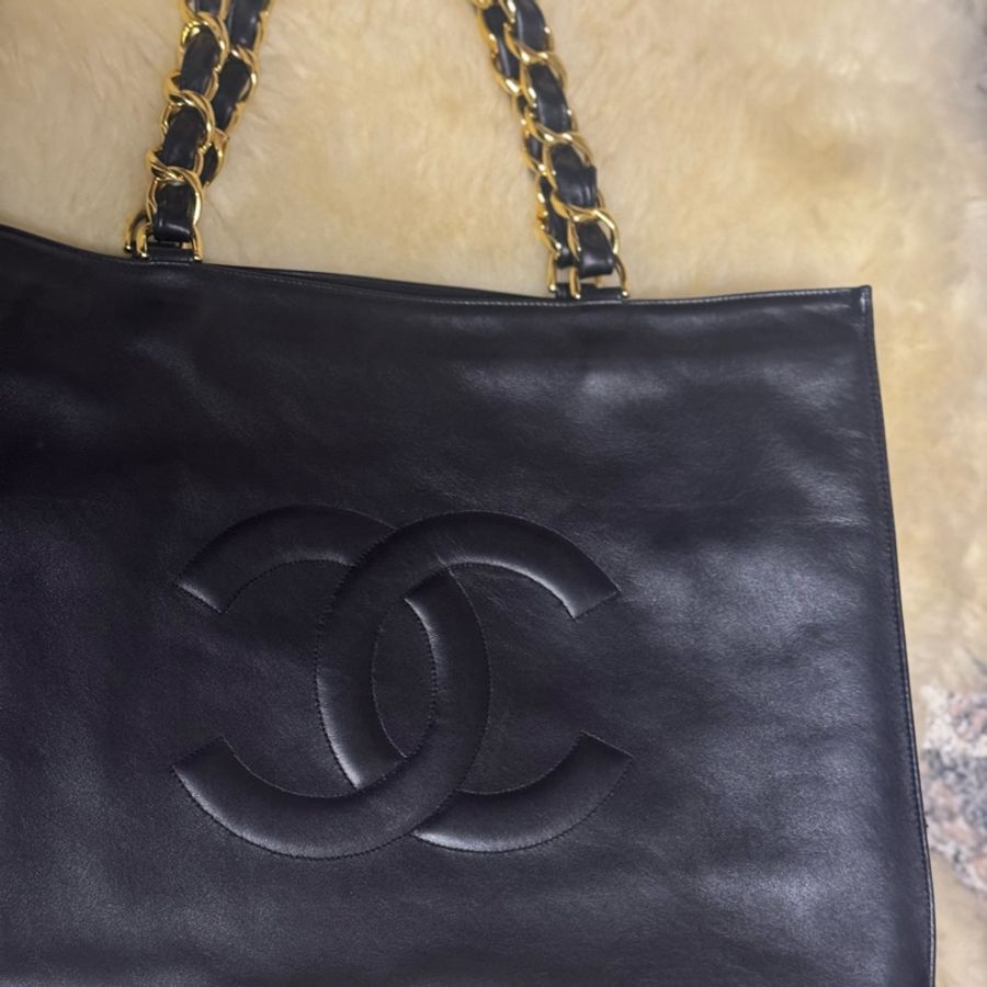 香奈兒Chanel 日本東京vintage名店購入老香 大購物包/公事包 附ID卡-3