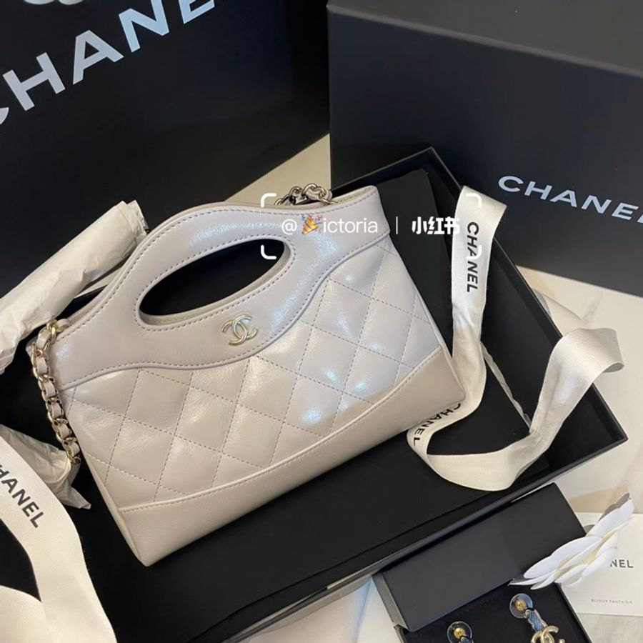 全新🈶️25年購證☑️新款冷灰色🔥#香奈兒 #31bag #nano #25P #灰金-6