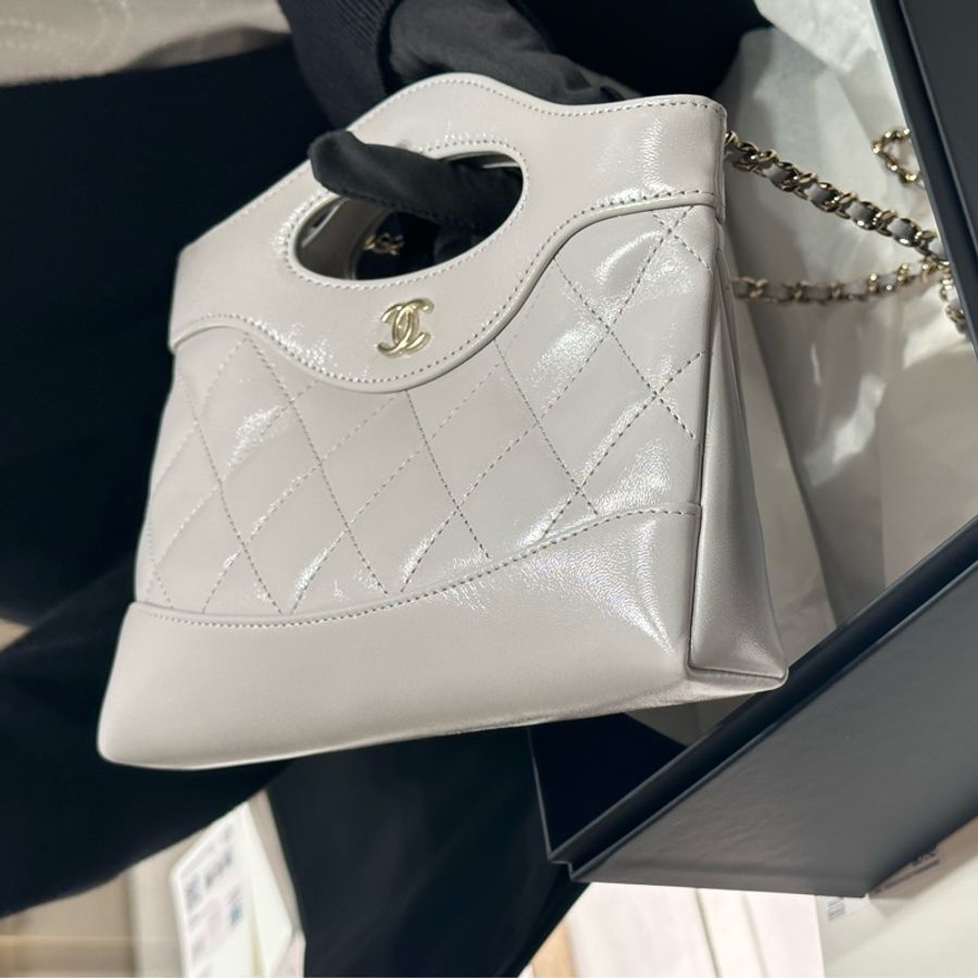 全新🈶️25年購證☑️新款冷灰色🔥#香奈兒 #31bag #nano #25P #灰金-9
