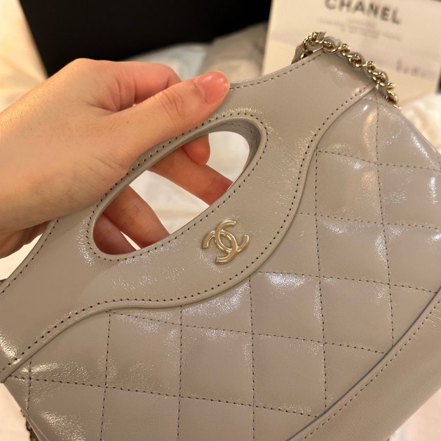 全新🈶️25年購證☑️新款冷灰色🔥#香奈兒 #31bag #nano #25P #灰金-20
