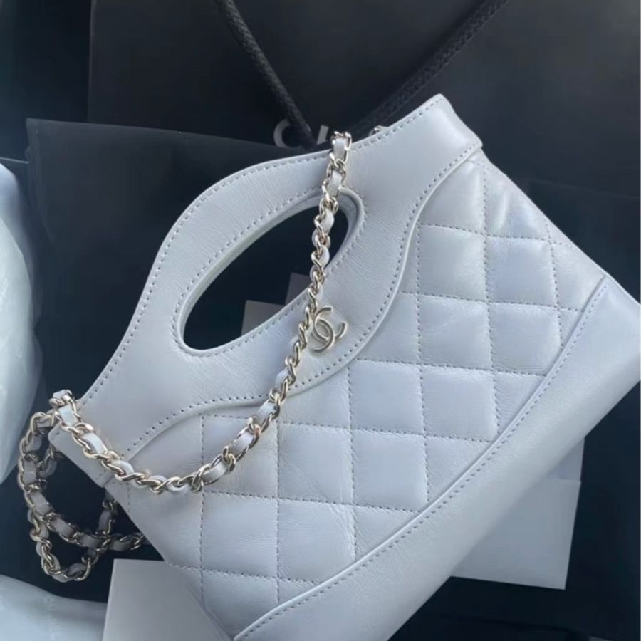 全新🈶️25年購證☑️新款冷灰色🔥#香奈兒 #31bag #nano #25P #灰金-43