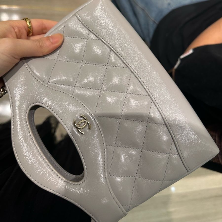 全新🈶️25年購證☑️新款冷灰色🔥#香奈兒 #31bag #nano #25P #灰金-45